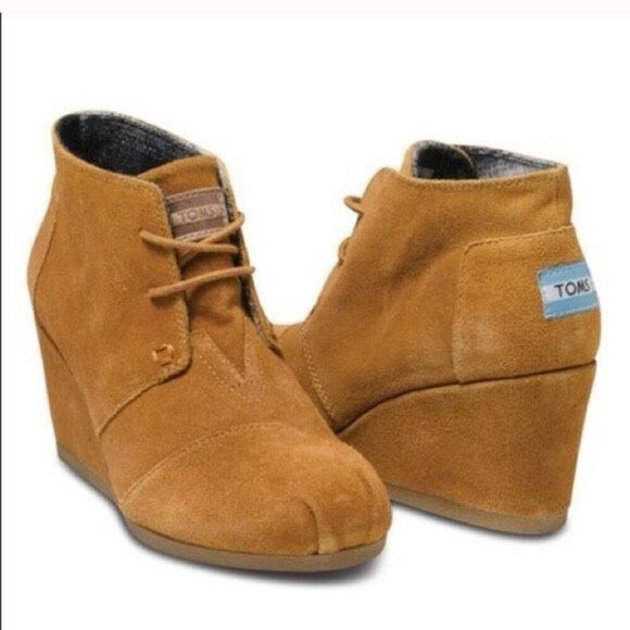 Tom’s Desert Suede Wedge Ankle Booties - Women’s 11 - Picture 1 of 9